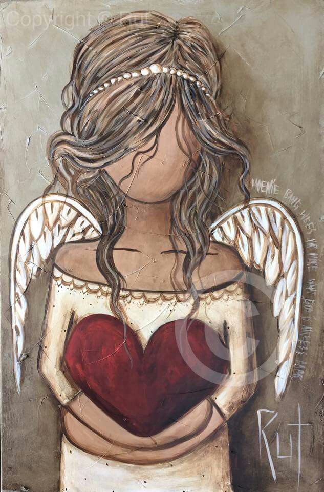 633x960 Angel Holding Heart Angels - Angel Holding Baby Painting