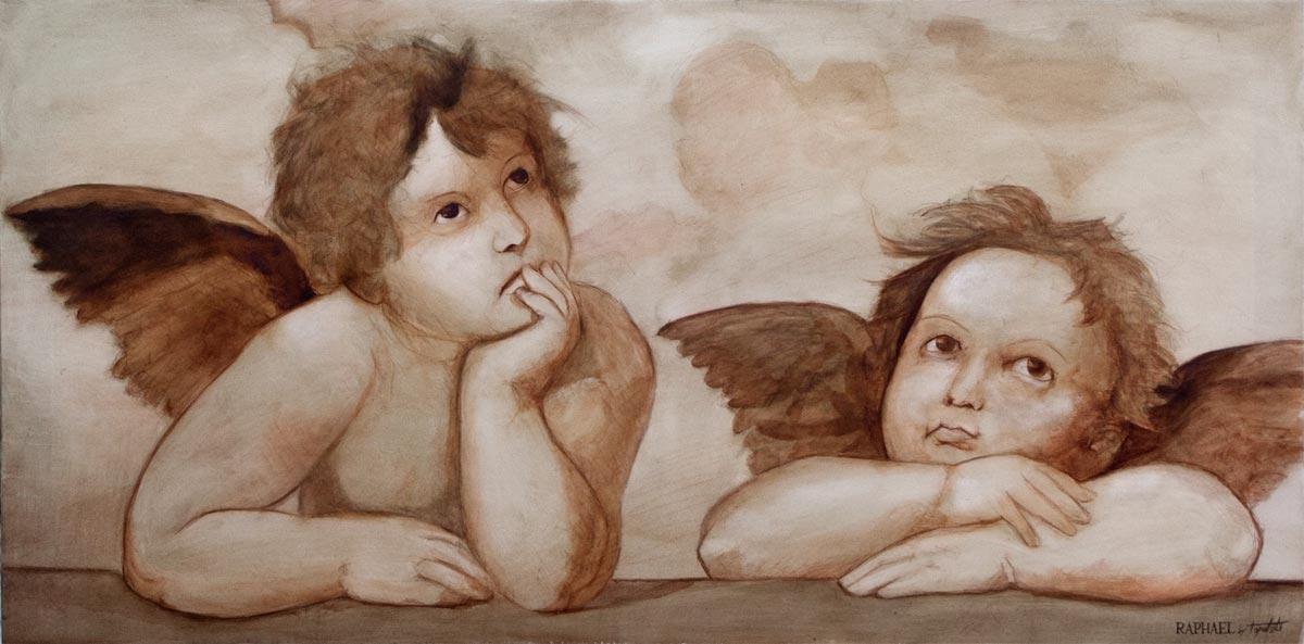 1200x593 Finished Raphael's Angels Fine Arts Gallery - Angel Holding Baby Painting