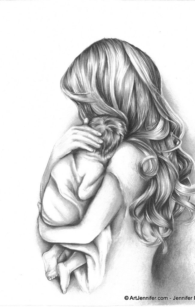 650x1024 Mother Holding Baby Painting - Angel Holding Baby Painting