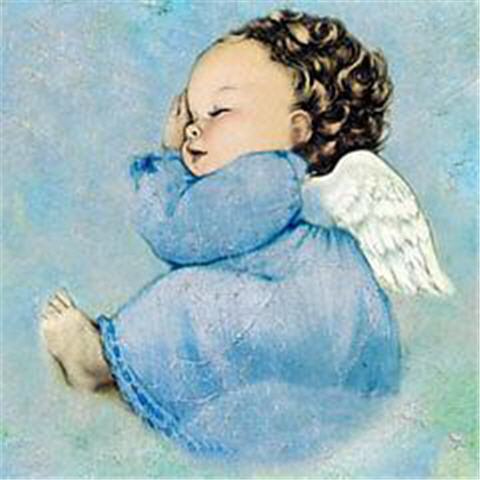 480x480 Vintage Amp Memories - Angel Holding Baby Painting