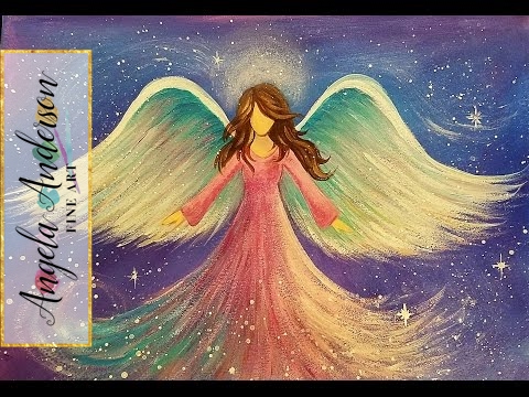 480x360 Angel Acrylic Painting Easy Step By Step Beginner Tutorial Live - Angel Holding Baby Painting