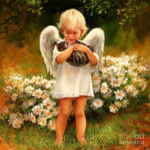 Angel Holding Baby Painting at PaintingValley.com | Explore collection ...