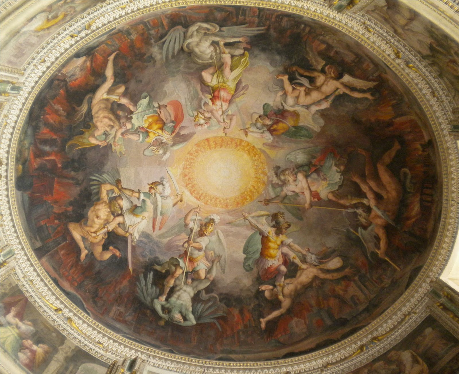 1600x1304 Groteskology Seven Devils - Angel Killing Demon Painting