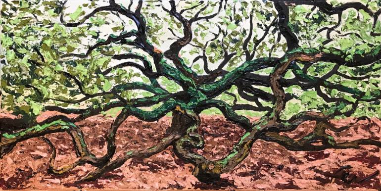 770x386 Saatchi Art Angel Oak Tree Painting By Fer Caggiano - Angel Oak Painting