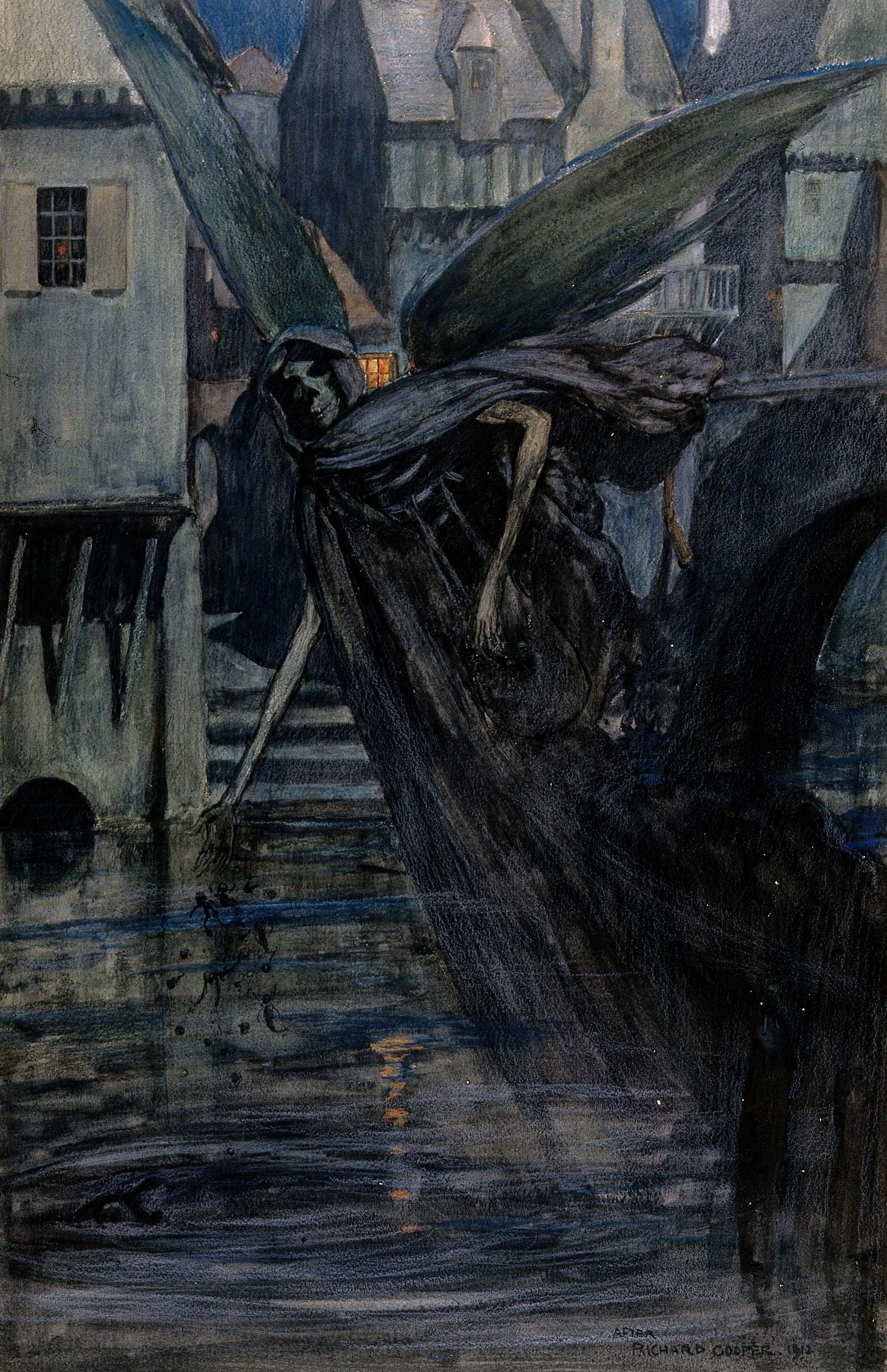 2234x3454 Filethe Angel Of Death (A Winged Skeletal Creature) Drops Some D - Angel Of Death Painting