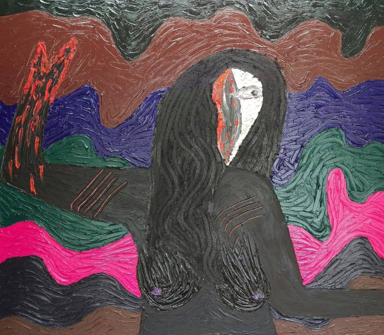 770x671 Saatchi Art Angel Of Death Painting By Marc C Slootjes - Angel Of Death Painting