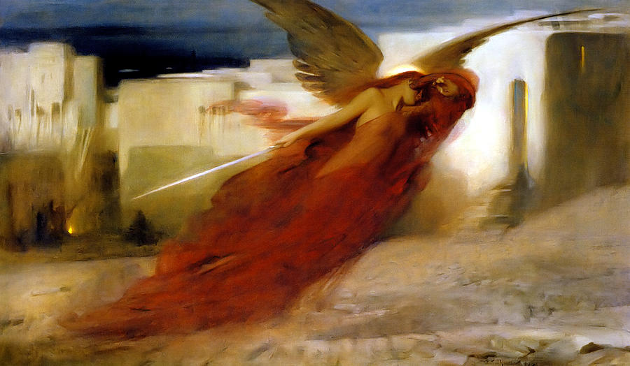 900x524 And There Was A Great Cry In Egypt Painting By Arthur Hacker - Angel Of Death Painting