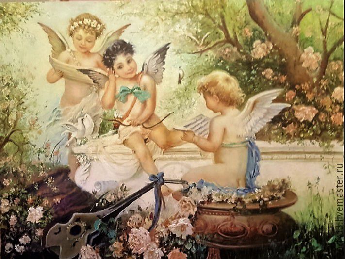 711x534 Angels. Oil Painting Shop Online On Livemaster With Shipping - Angel Oil Painting