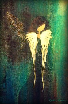 236x360 Angel Wings Painting Custom Order You Own By Michellelakeart Art - Angel Painting Abstract