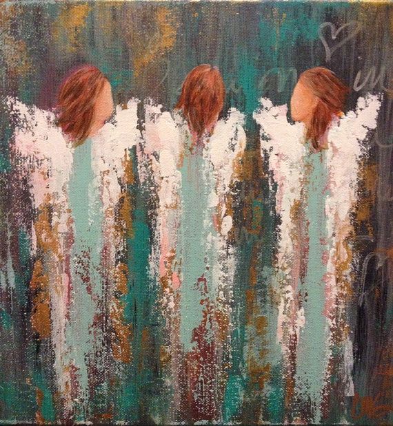 570x619 Similares A 12 X 12 Resumen Angel Pintura En - Angel Painting Abstract