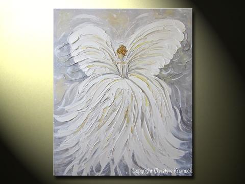480x360 Giclee Print Abstract Angel Painting Canvas Wall Art - Angel Painting Abstract