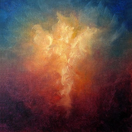 430x430 Marina Petro ~ Adventures In Daily Painting Illumined Angel - Angel Painting Abstract