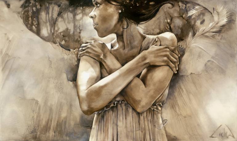 770x459 Saatchi Art Everyone Needs An Angel Painting By Lidia Wylangowska - Angel Painting Images