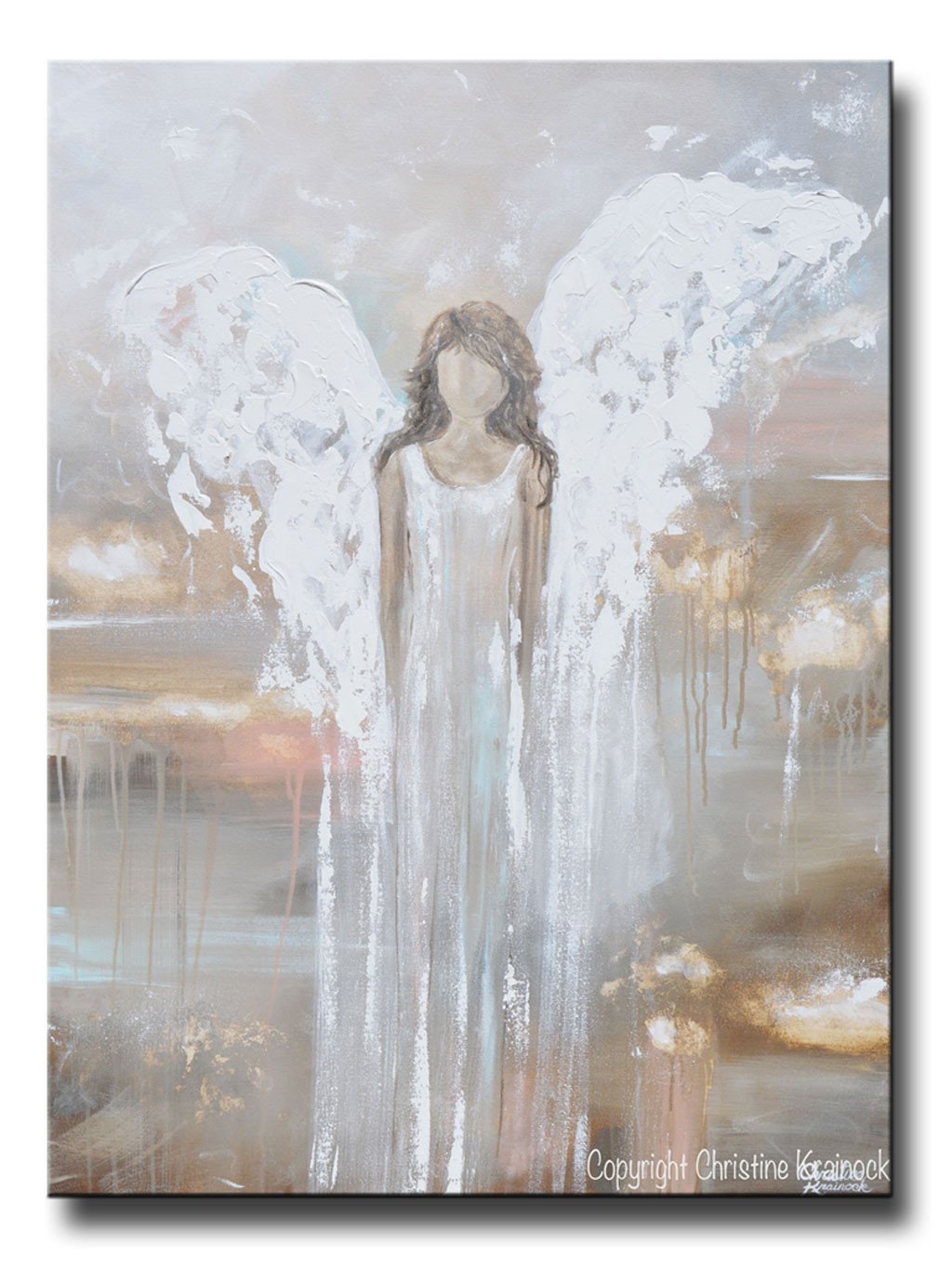 1024x1365 Art Abstract Angel Painting Guardian Angel Heaven Canvas Print - Angel Painting Images