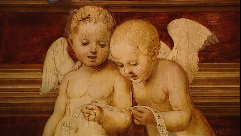 960x540 Painting Palazzo Pitti Florence Italy Sd Stock Video 218 - Angel Renaissance Painting