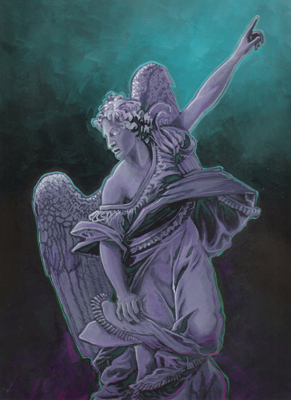 600x825 Angel Statue In Paint By Bensonkkila - Angel Statue Painting