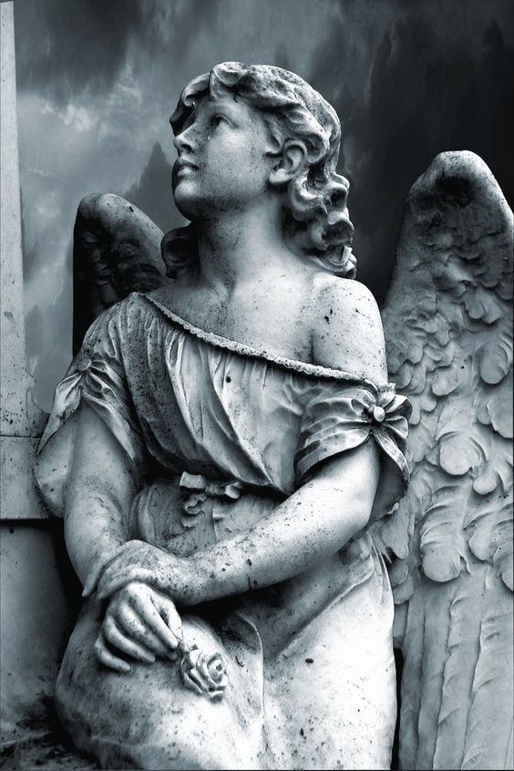 564x846 Pin By Blu Sky On Art In Stone Angel, Angel Statues - Angel Statue Painting