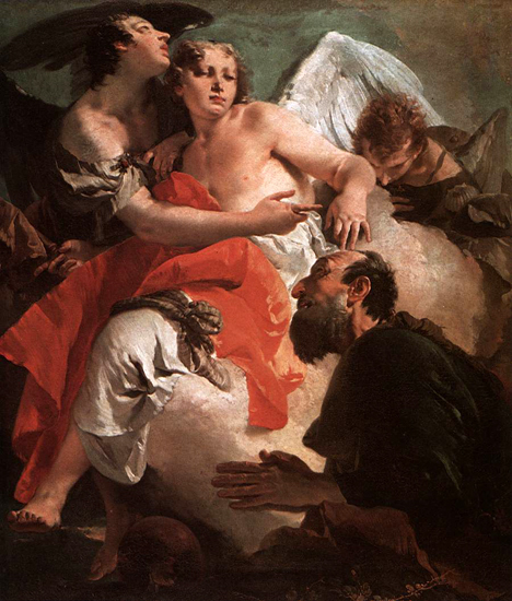 468x550 Giovanni Battista Tiepolo - Angel War Painting Renaissance