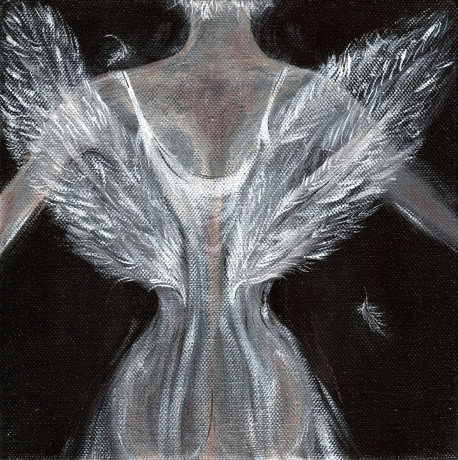 896x900 Angel Wings Painting By Sue Wright - Angel Wings Painting