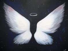 236x177 Cancer Kickers Angel Wings Painting With Cancer Ribbon - Angel Wings Painting