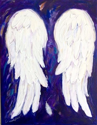 373x480 I Didn'T Post Painting Yesterday, I Workedll Day - Angel Wings Painting