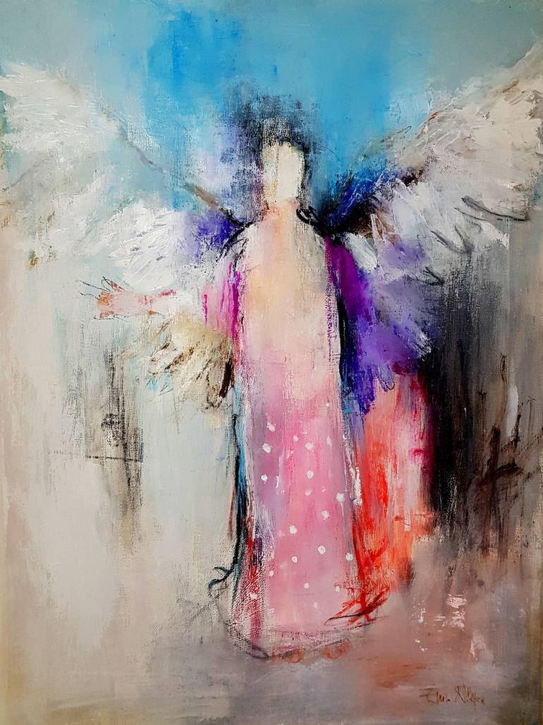 770x1028 Saatchi Art Angel Wings Painting By Nelepcu Samuel Emanuel - Angel Wings Painting