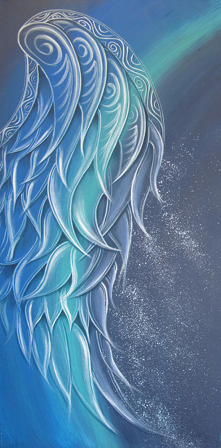 444x900 Angel Wing Painting By Reina Cottier - Angel Wings Painting