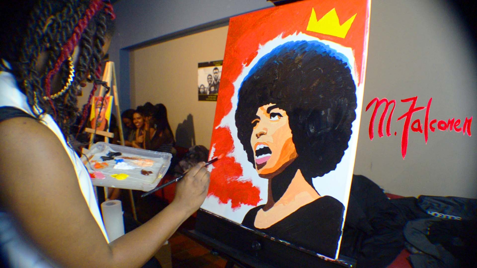 1920x1080 Culture Show Bts Amp Angela Davis Live Painting M.falconer - Angela Davis Painting
