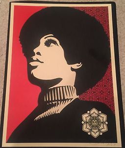 255x300 Last Chance! Shepard Fairey Signed Obey Giant Angela Davis Print - Angela Davis Painting