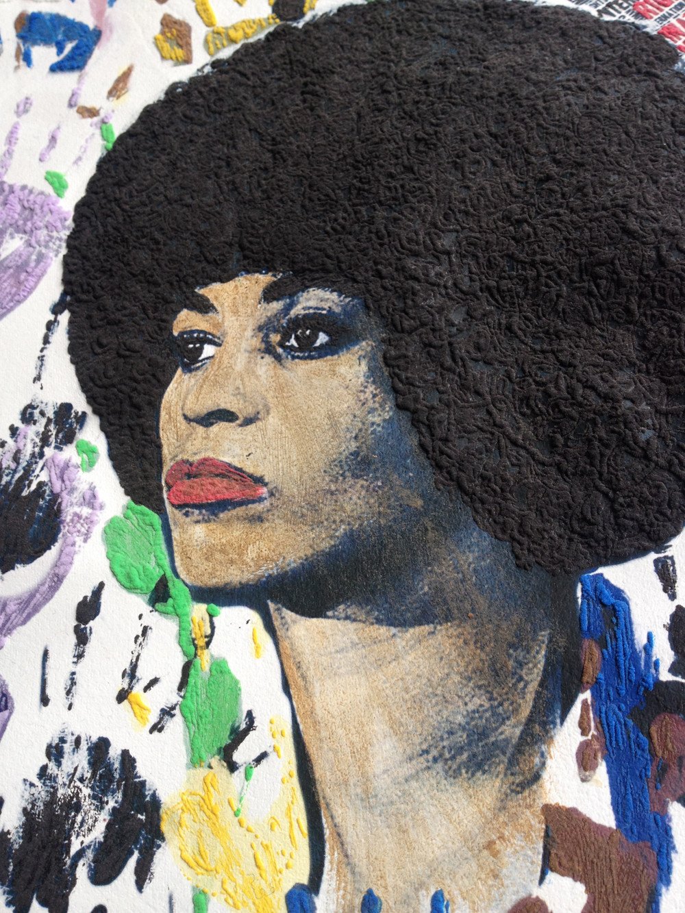 1000x1333 She Persisted T Shirt Angela Davis Painted 3d On Tshirt - Angela Davis Painting