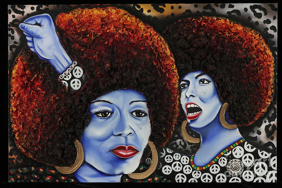 900x600 The Powerful Mind Of Angela Davis Painting By Nannette Harris - Angela Davis Painting