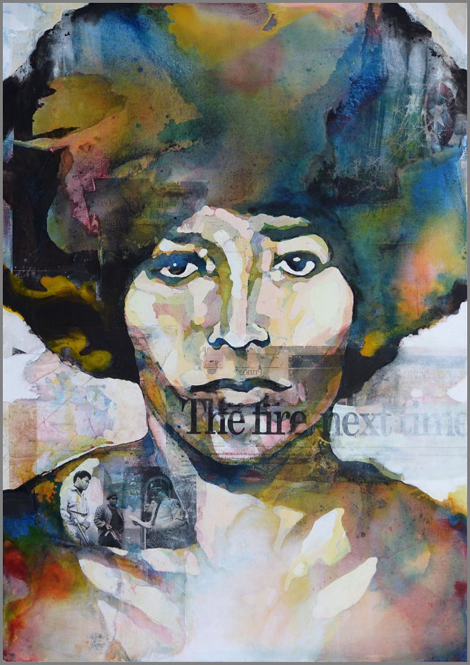 679x960 The Fire Next Time (Angela Davis) Portraits Bruce Clarke - Angela Davis Painting
