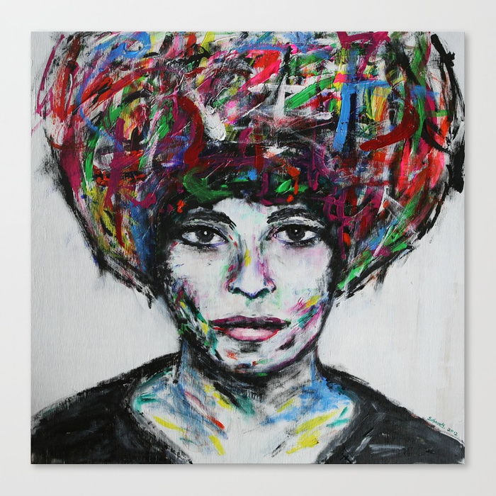 700x700 Angela Davis Canvas Print By Edincolor Society6 - Angela Davis Painting