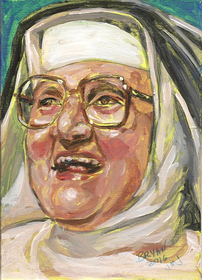 649x900 Mother Angelica Laughs Painting By Bryan Bustard - Angelica Painting