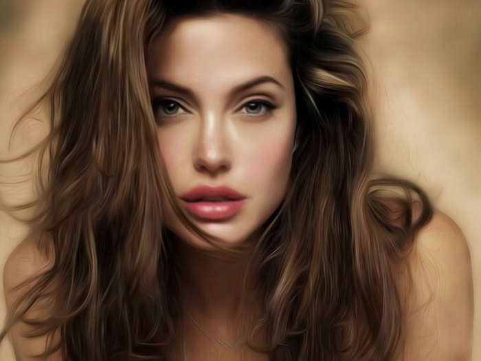 700x525 Angelina Jolie Painting Portrait Actress Art Huge Giant Wall Print - Angelina Jolie Painting