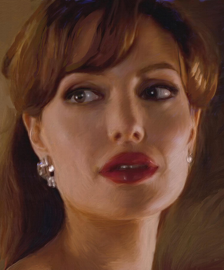 749x900 Angelina Jolie Painting By Dominique Amendola - Angelina Jolie Painting