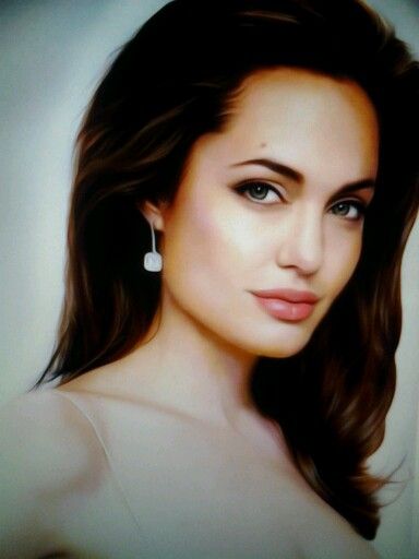 384x512 Angelina Jolie Painting Figure Oil Painting Images - Angelina Jolie Painting