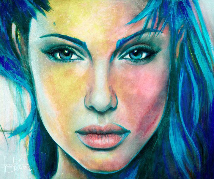 720x603 Angelina Jolie Portrait - Angelina Jolie Painting