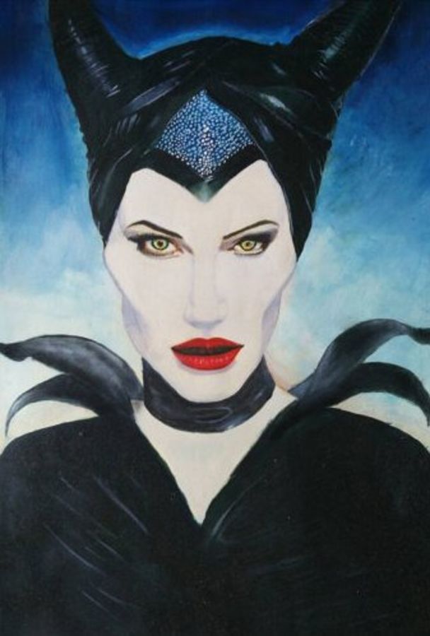 608x900 Maleficent Angelina Jolie Painting By Artist Nikhil Kamble - Angelina Jolie Painting