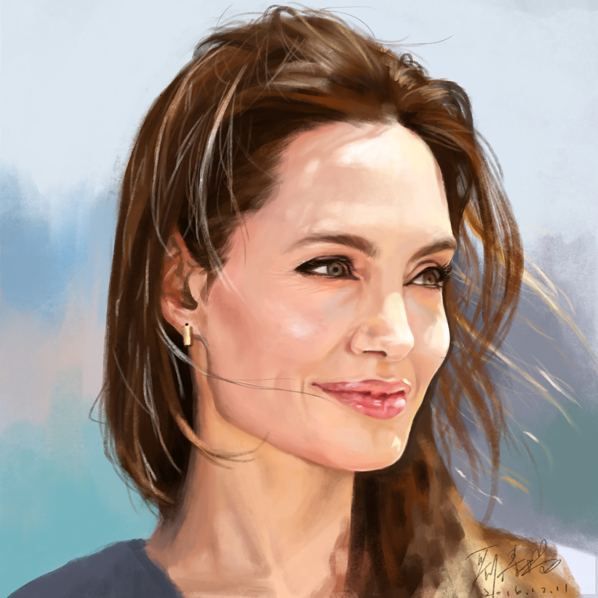 1920x1920 Qingyang Liu - Angelina Jolie Painting