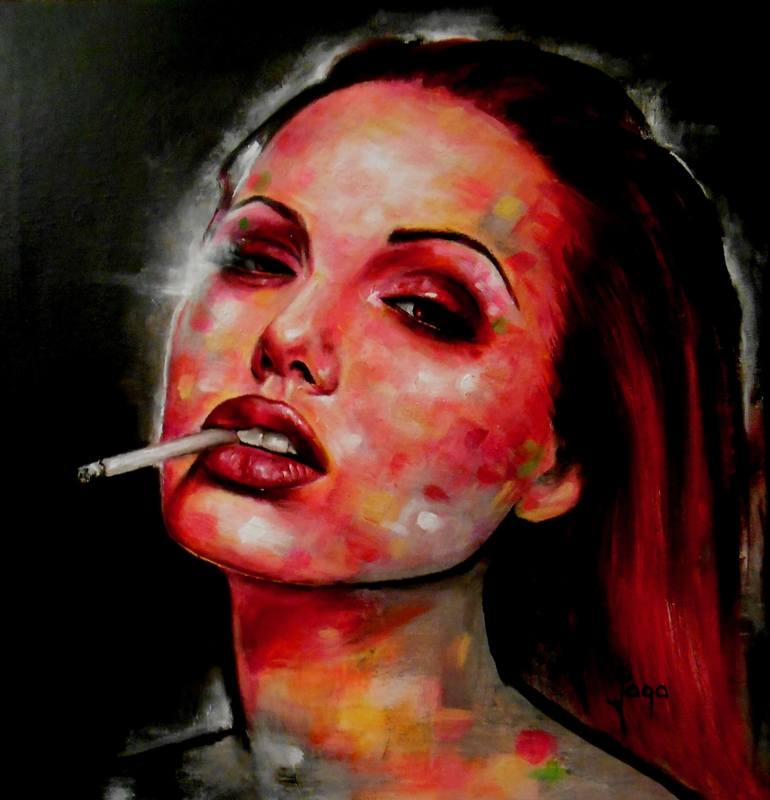770x800 Saatchi Art Angelina Jolie Painting By Jaga Szczepanik - Angelina Jolie Painting
