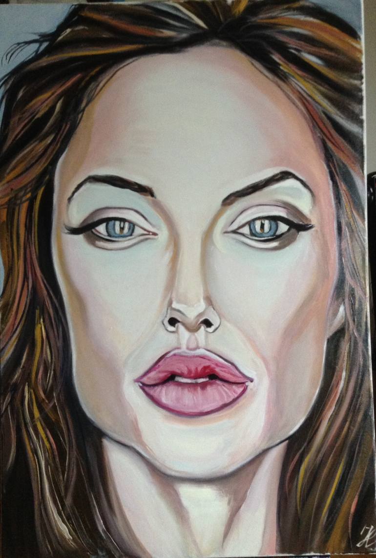 770x1142 Saatchi Art Portrait Angelina Jolie Painting By Hans Veltman - Angelina Jolie Painting