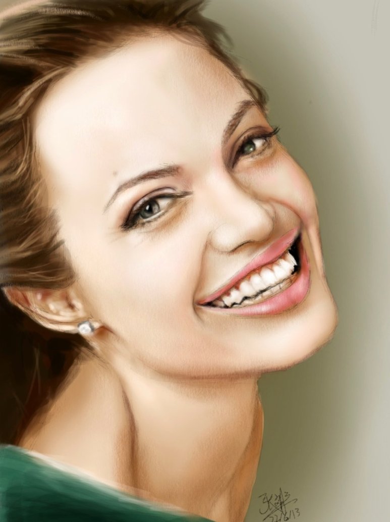 773x1034 Ipad Finger Painting Of Angelina Jolie By Chaseroflight - Angelina Jolie Painting
