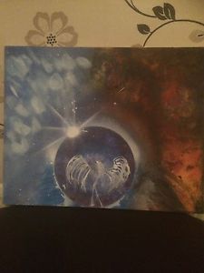 225x300 Art Modern Abstract Acrylic Spray Painting - Angels And Demons Painting