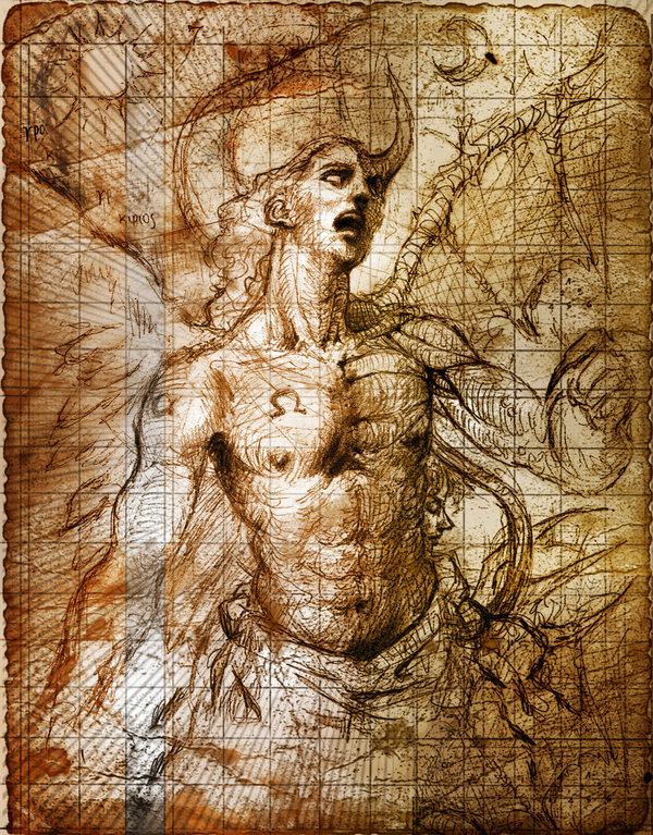 600x767 Angel And Demon By Silentjustice - Angels And Demons Painting