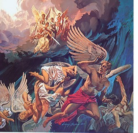 270x260 Demons, Fallen Angels, Satan What Are Them And What Do They Do - Angels And Demons War Painting