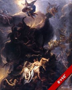 240x300 Michael Archangel War In Heaven Rebel Angels Painting Bible Art - Angels And Demons War Painting