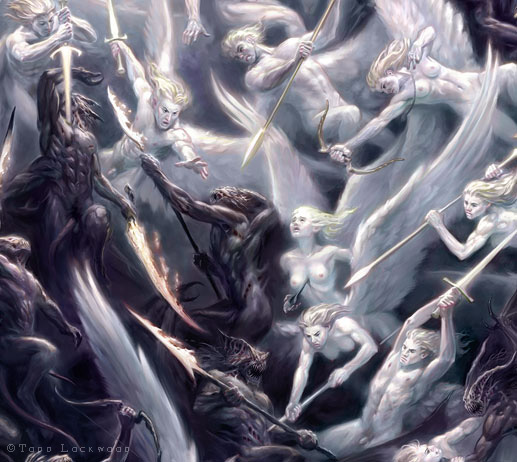 517x462 War Of Angels The Art Of Todd Lockwood - Angels And Demons War Painting