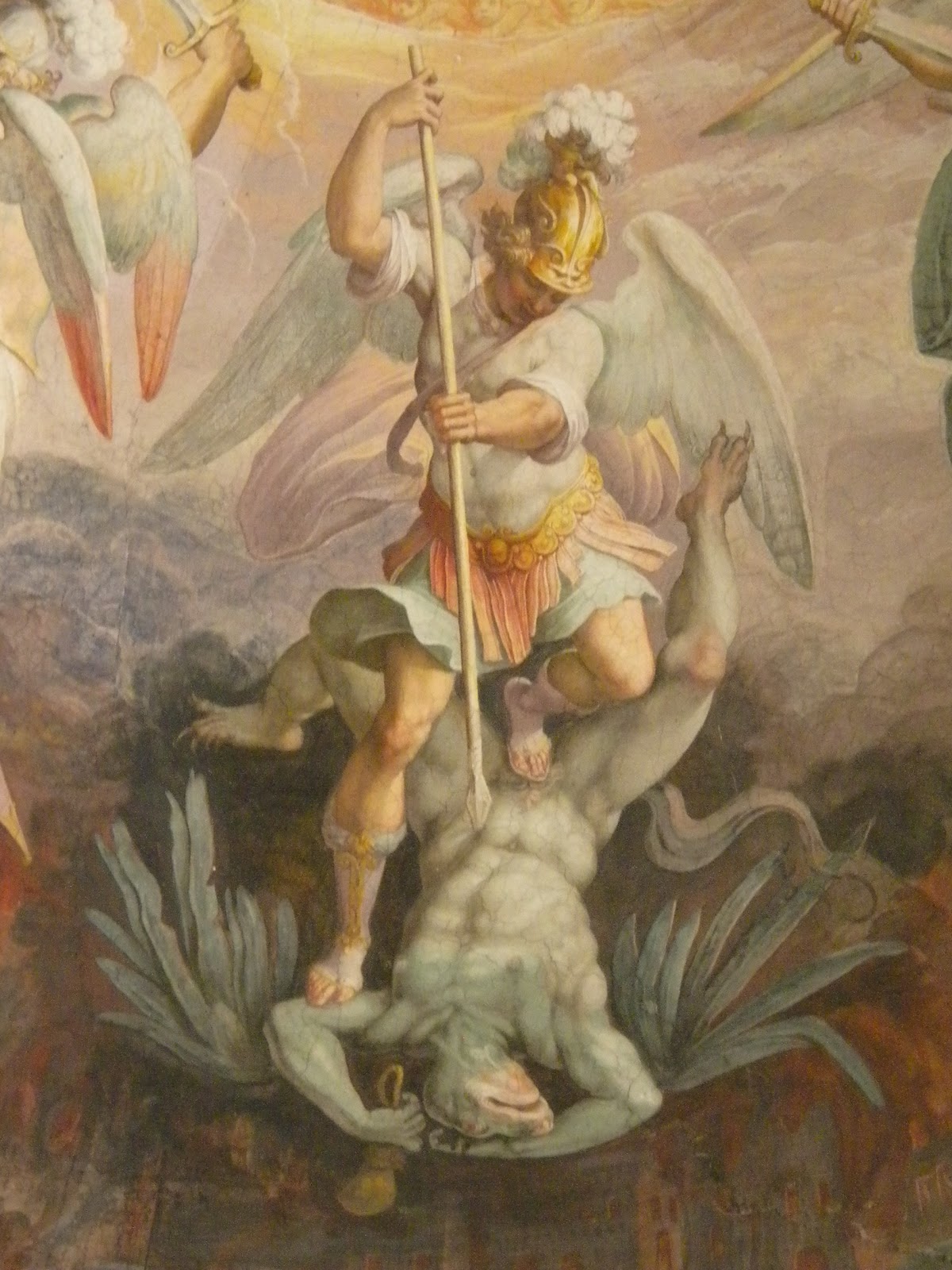 1200x1600 Groteskology Seven Devils - Angels Fighting Demons Painting.