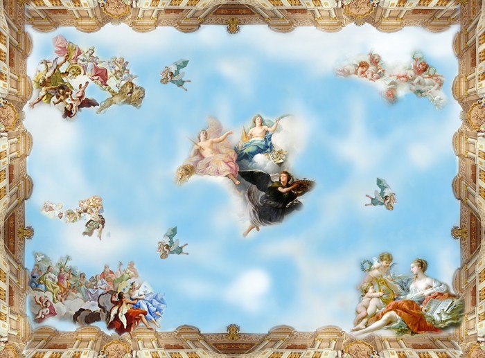 700x517 Online Shop Beibehang 3d Murals Top Suspended Ceiling Mural Wall - Angels In The Sky Painting